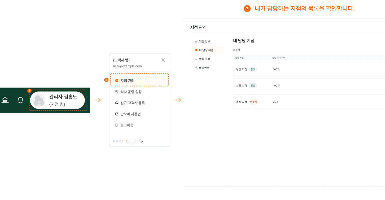 담당 지점 조회하기