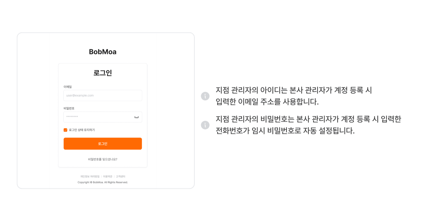 지점 관리자로 로그인하기